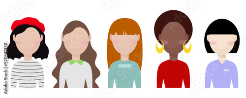 Avatars. People. Silhouette of people of different nationalities