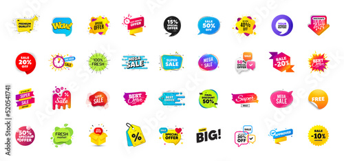 Discount offer tag banners. Price deal sale stickers. Black friday special offer tags. Sale bubble coupon. Promotion discount banner templates design. Promo offer sticker. Flash deal badges. Vector
