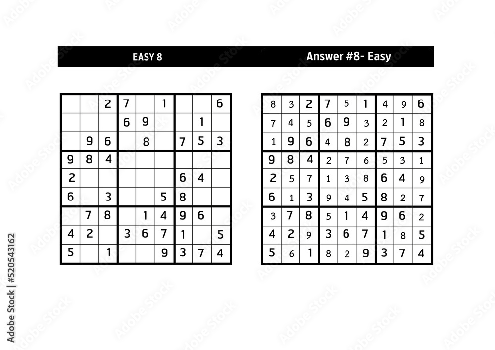 Sudoku puzzle game.Sudoku puzzle with a solution - EASY LEVEL Sudoku puzzle game.Sudoku puzzle with a solution - EASY LEVEL