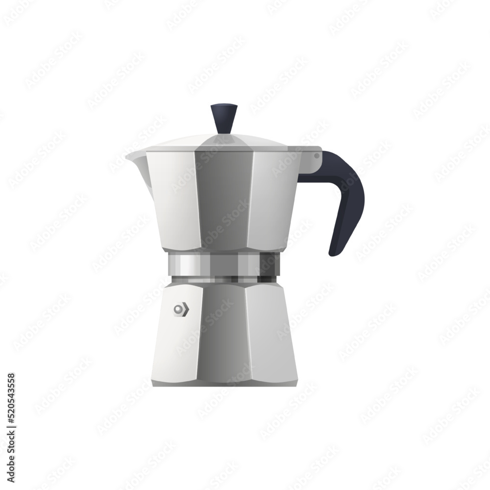Moka pot coffee maker, vector icon or mockup. Moka pot coffee maker, vector icon or mockup.