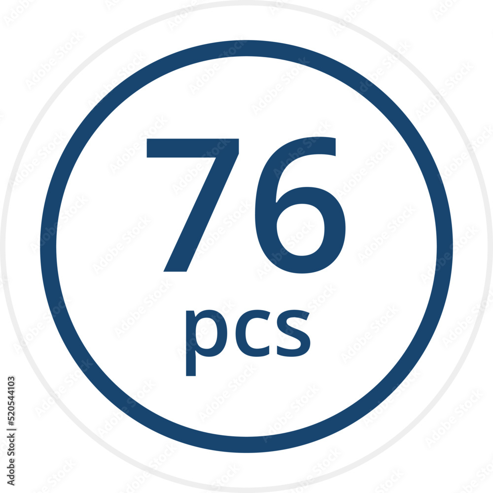 number of pieces in a package pieces pcs decal stickers. Vector illustration isolated on white. number of pieces in a package pieces pcs decal stickers. Vector illustration isolated on white.
