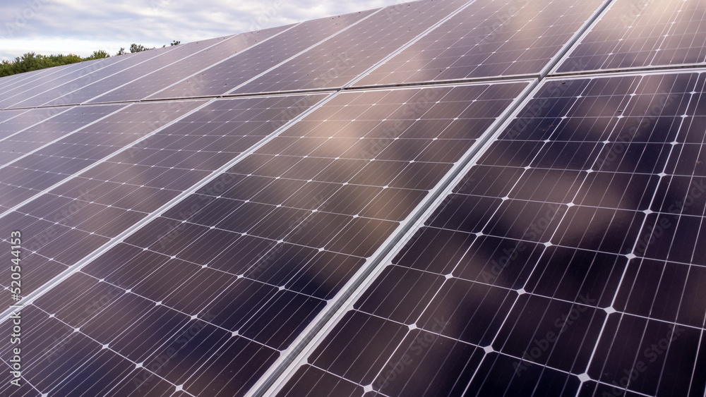 solar panels or photovoltaic in power station as renewable and sustainable form of energy or electricity solar panels or photovoltaic in power station as renewable and sustainable form of energy or electricity