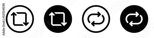 Repeat set icon. Reload icon, vector illustration photo