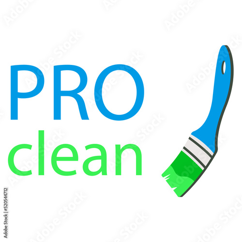 Brush. Vector illustration. Logotype pro clean.