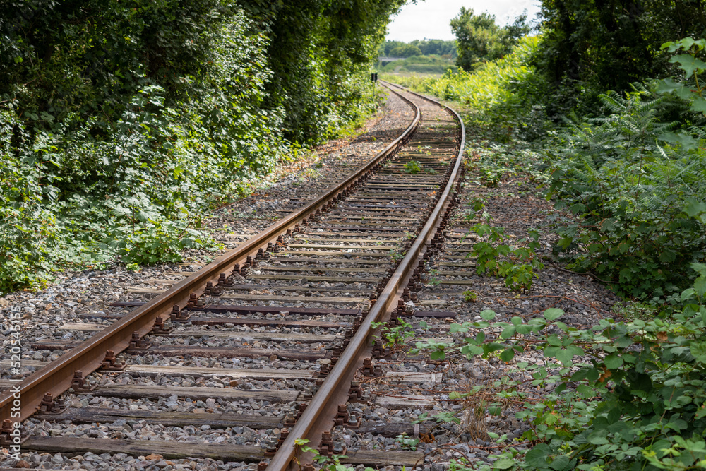 railroad tracks in the countryside