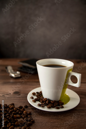 Coffee cup on a business table
