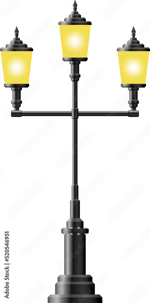 Realistic vintage street lamp clip art Stock Illustration | Adobe Stock