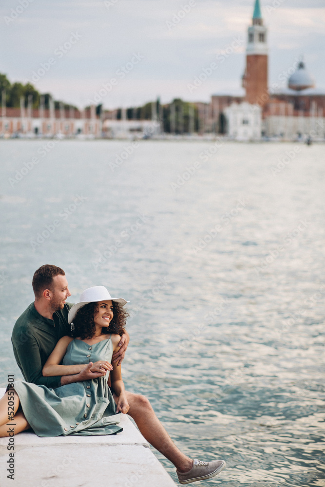 Couple on honeymoon in Venice