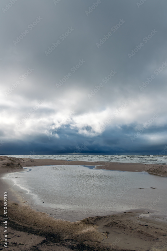 Stormy Baltic sea, Liepaja, Latvia.