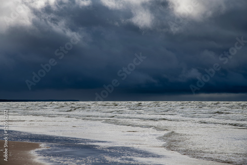 Stormy Baltic sea, Liepaja, Latvia.