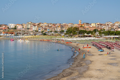 Fototapeta Naklejka Na Ścianę i Meble -  The Lentiscelle beach of Marina di Camerota, a small resort town on the Cilento coastline, Campania, Italy