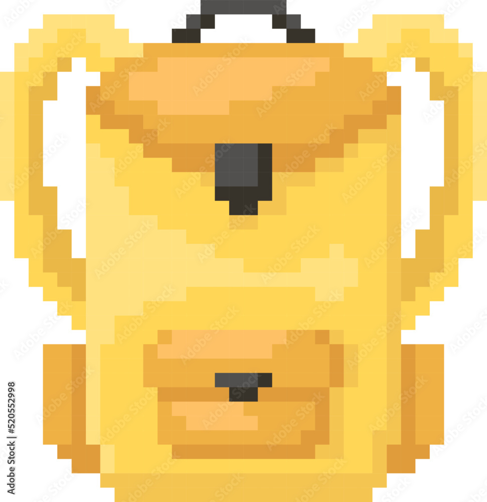 Fototapeta premium Schoolbag pixel on a white background. Back to school