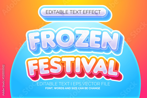 frozen festival game logo style text effect