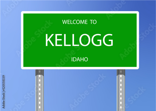 Vector Signage-Welcome to Kellogg, Idaho	