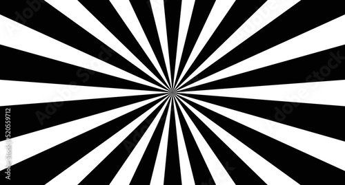 Black and white retro sunburst vector abstract background. Starburst radial wallpaper.