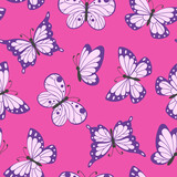 Abstract seamless butterflies pattern
