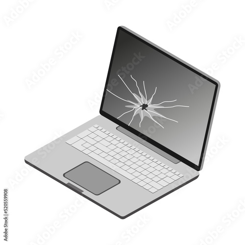 Isometric Broken Laptop