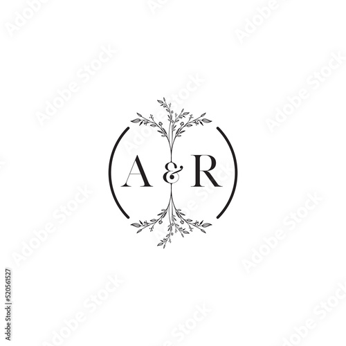 AR vector initial wedding logo symbol which is good for digital branding or print