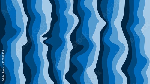 Blue wavy abstract backdrop with stripes. 
