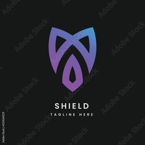 Shield logo, abstract logo, initial logo, monogram logo, logomark photo