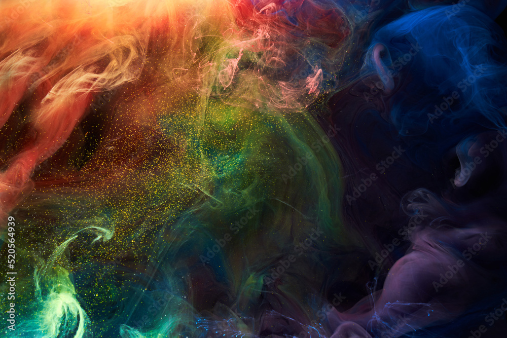 Liquid fluid art abstract background. Mix of dancing acrylic paints underwater Liquid fluid art abstract background. Mix of dancing acrylic paints underwater