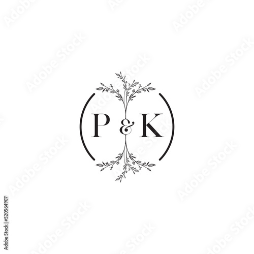 PK vector initial wedding logo symbol which is good for digital branding or print