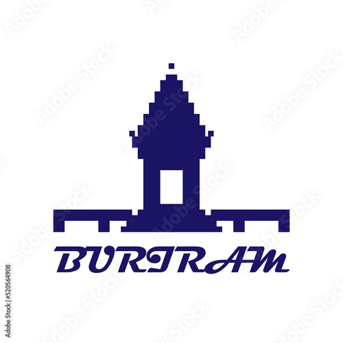 Buriram Vector Icon, Buriram Illustrations. Prasat Hin Mueang Tam Hindu religious ruin located in Buri Ram Province Thailand.