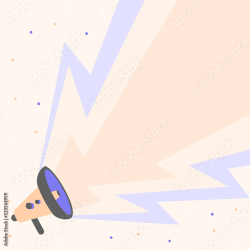 Vintage poster with a megaphone and space for text