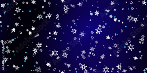 Falling Snowflakes seamless pattern flying snow