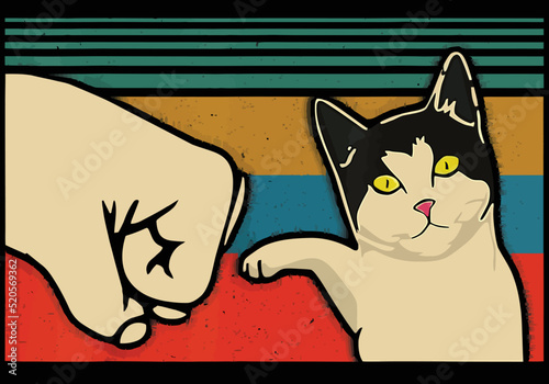Vintage best cat dad ever first Bump vector design
