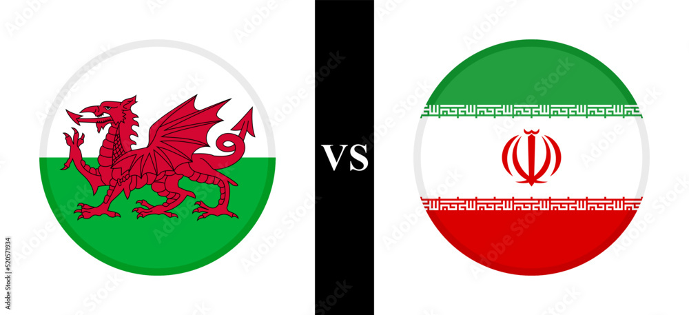 the concept of wales vs iran. flags of welsh and iranian. vector illustration the concept of wales vs iran. flags of welsh and iranian. vector illustration