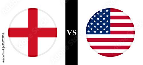 the concept of england vs usa. flags of english and united states. vector illustration