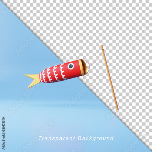 3D Illustration koinobori kite fish golden week japan tradition children days