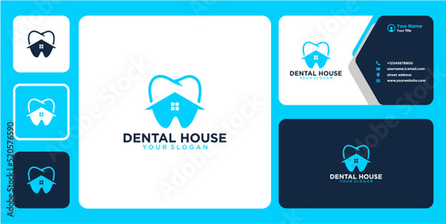 dental logo design with home
