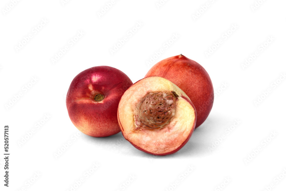 Pile of nectarine isolated on white background. Pile of nectarine isolated on white background.