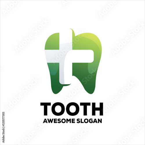 Tooth healty logo gradient vector