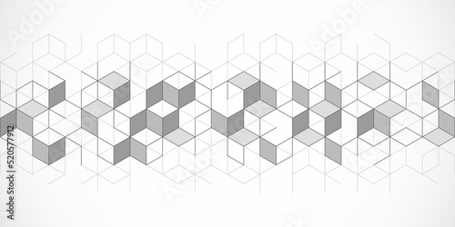 The graphic design elements with isometric shape blocks. Vector illustration of abstract geometric background