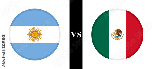 the concept of argentina vs mexico. flags of argentinian and mexican. vector illustration