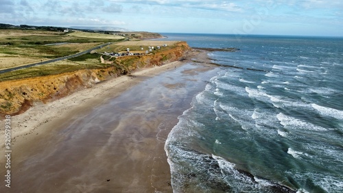 Aerial view of the sunny Compton Beach at the Isle of Wight photo