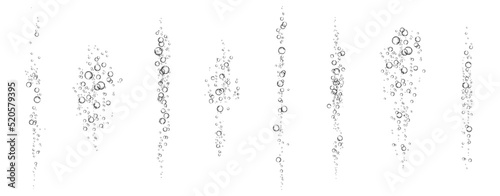 Fotografia Oxygen air bubbles  flow  in water on white  background.