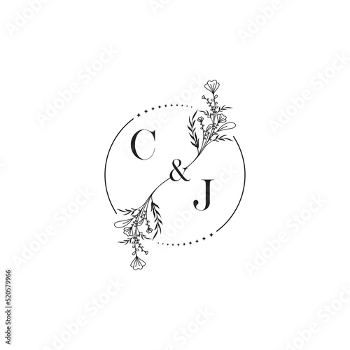 Bilde på lerret CJ initial design wedding logo symbol which is good for digital branding or prin