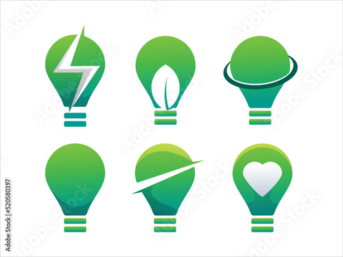 Collection bulb green bundle gradient logo