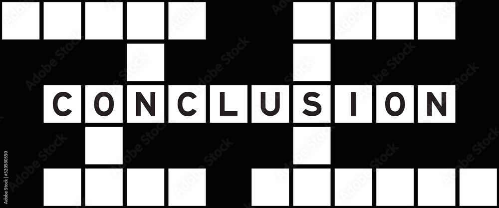 Alphabet letter in word conclusion on crossword puzzle background Stock Alphabet letter in word conclusion on crossword puzzle background Stock