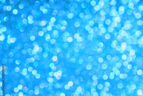 Abstract blue bokeh lights background