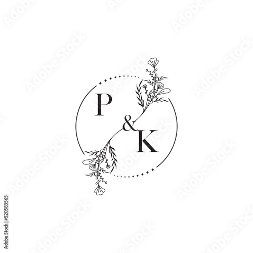 PK initial design wedding logo symbol which is good for digital branding or print