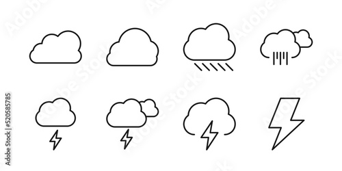 Editable Weather set pack line icon. Vector illustration isolated on white background. using for website or mobile app