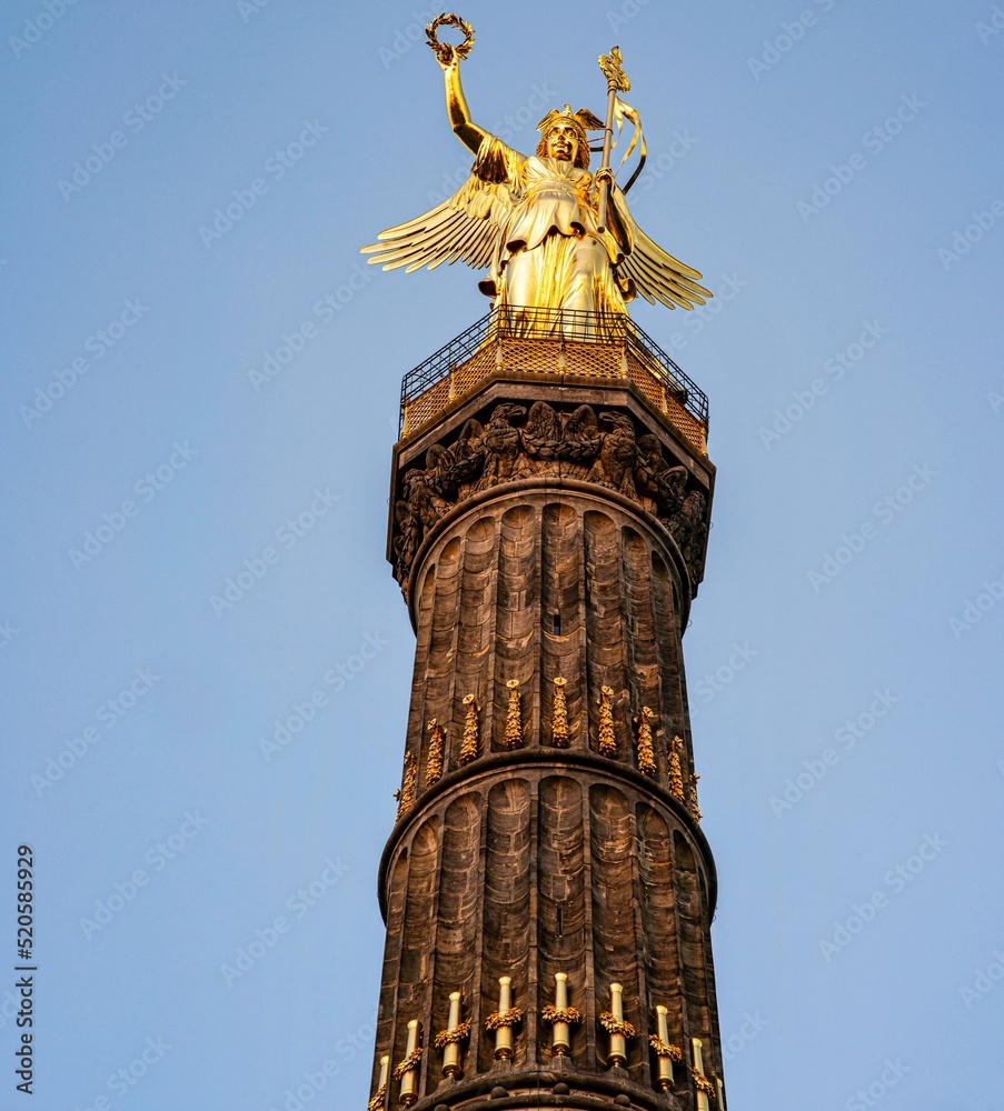 Berlins famous monument Siegessaeule in Berlin Tiergarten Stock Photo ...