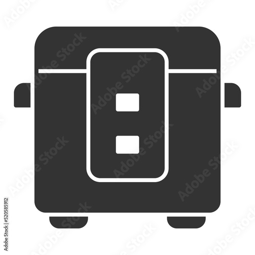 Electric multicooker for cooking - icon, illustration on white background, glyph style