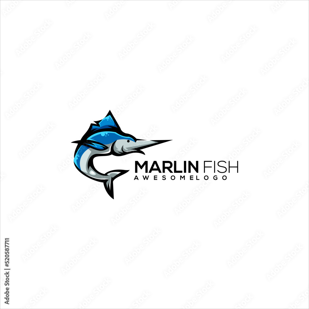 Marlin logo illustration vector design Stock Vector Adobe Stock