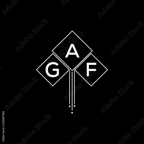 GAF letter logo design with white background in illustrator, GAF vector logo modern alphabet font overlap style.
